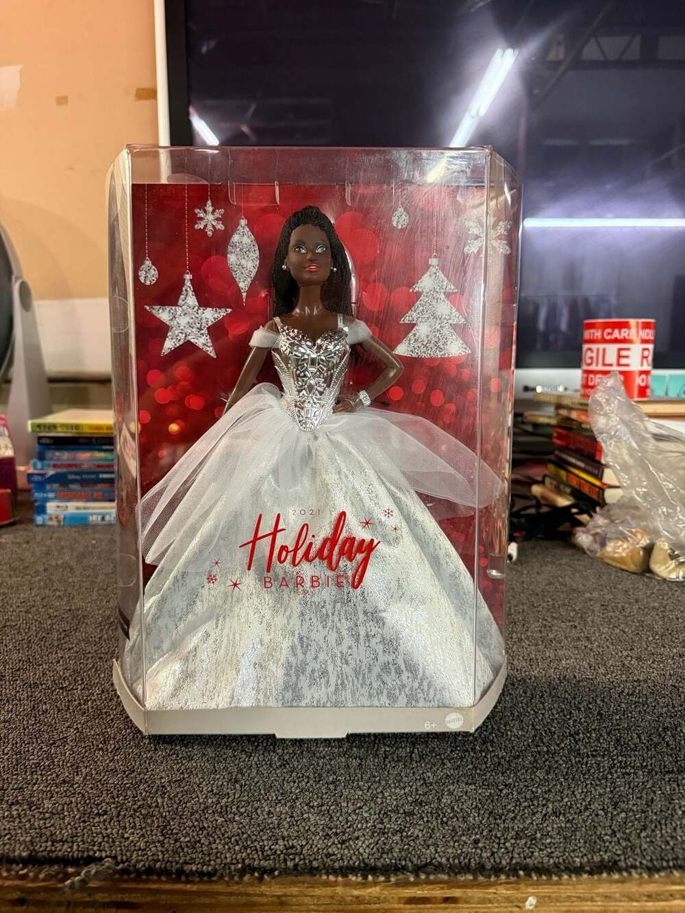 Mattel 2021 Holiday Barbie Doll African American Silver Gown
